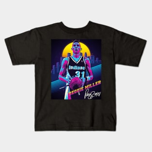 Reggie Miller Choke Sign Basketball Legend Signature Vintage Retro 80s 90s Bootleg Rap Style Kids T-Shirt